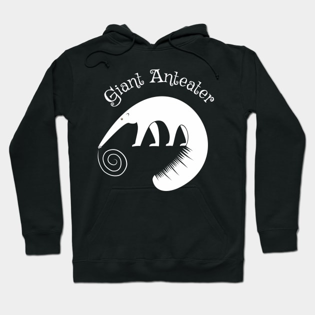 White Giant Anteater Hoodie by SunGraphicsLab